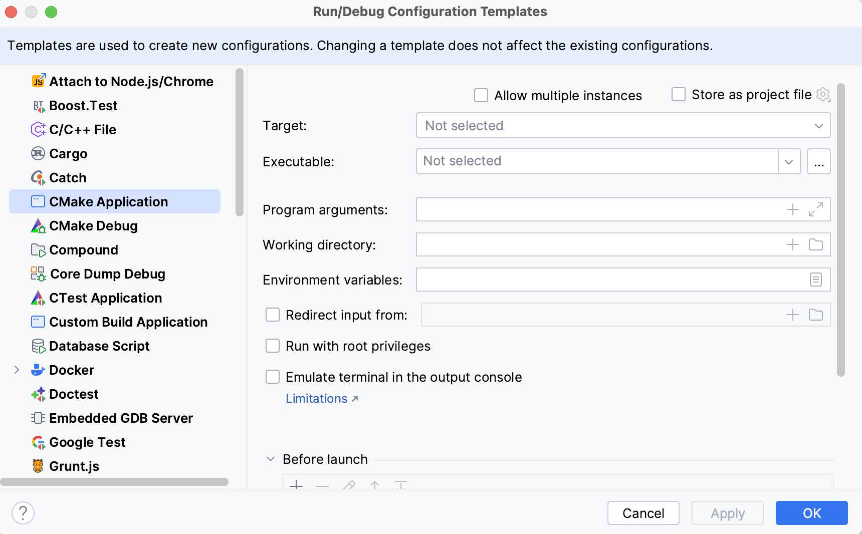Editing a configuration template Editing a configuration template