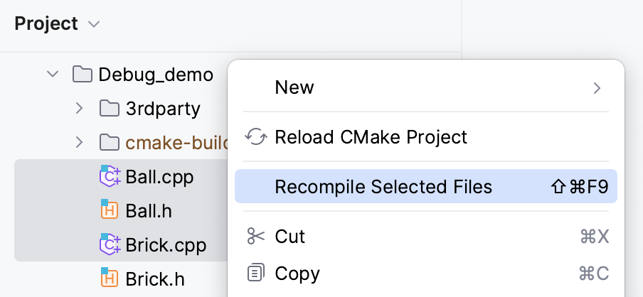 Recompile several files in the project tree Recompile several files in the project tree