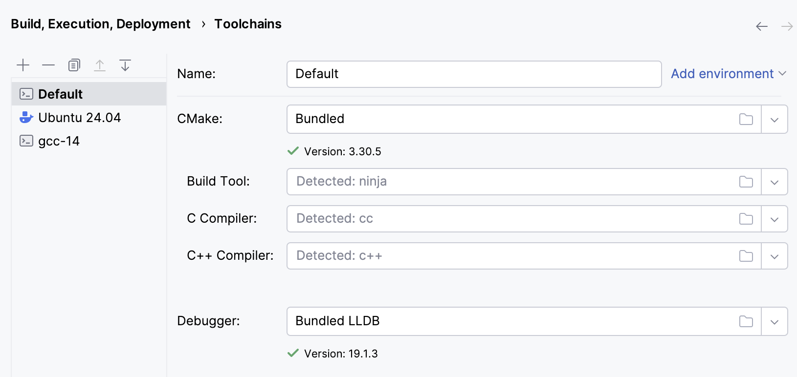 Default toolchain