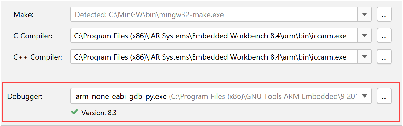 GDB debugger for the IAR toolchain GDB debugger for the IAR toolchain