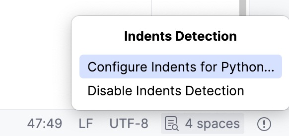 Configure Indents for Python