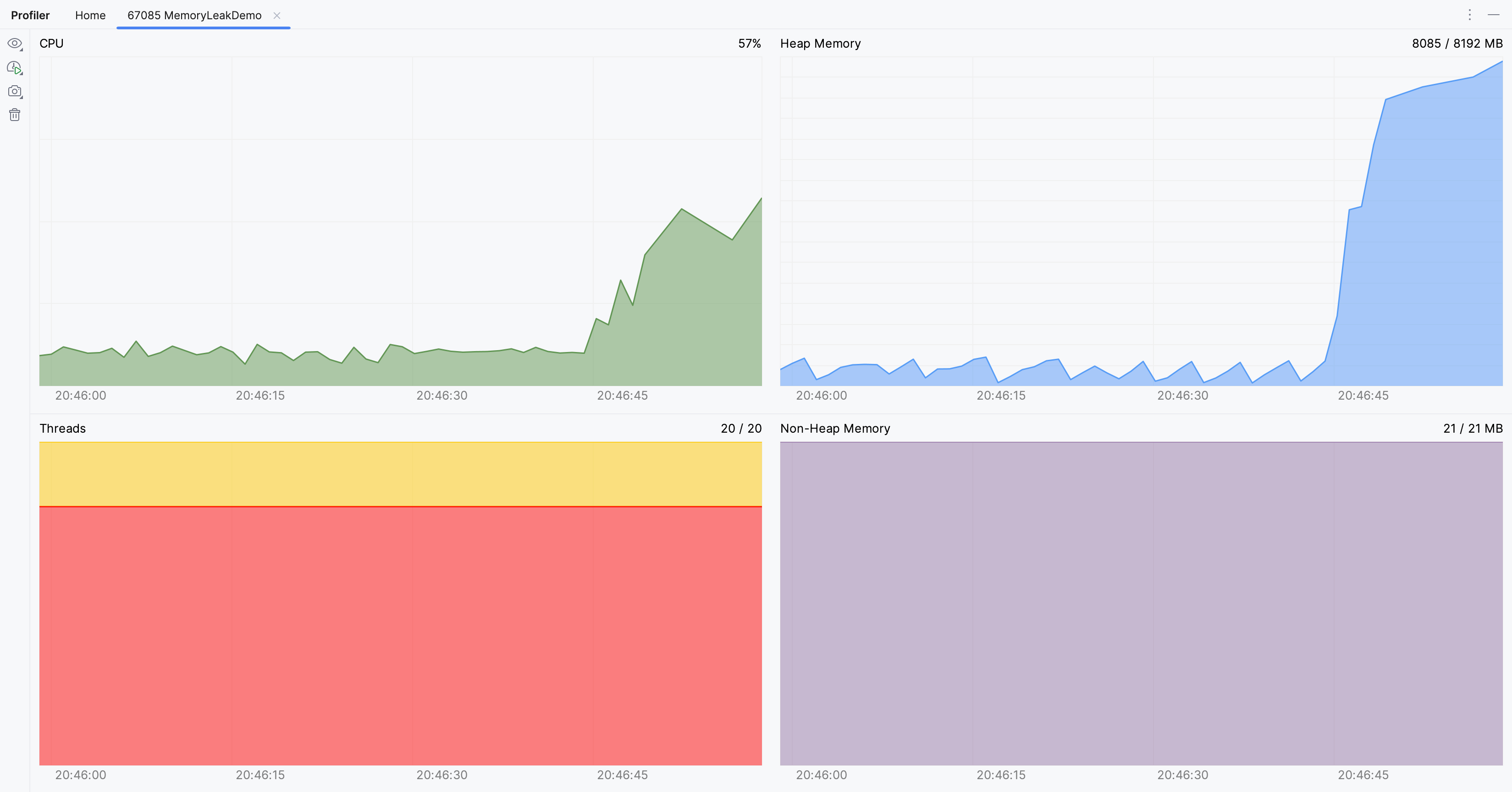 CPU and Memory live charts CPU and Memory live charts