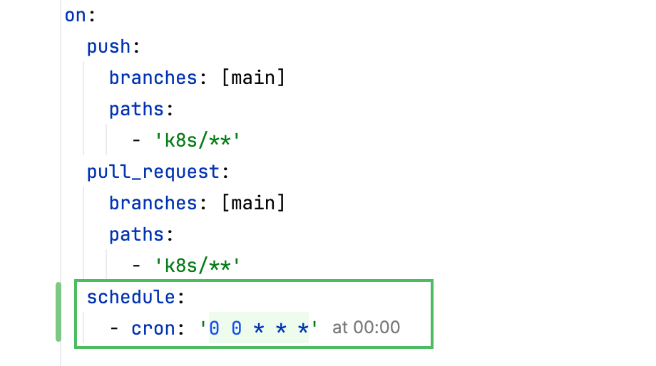 CRON expression in a GitHub file CRON expression in a GitHub file