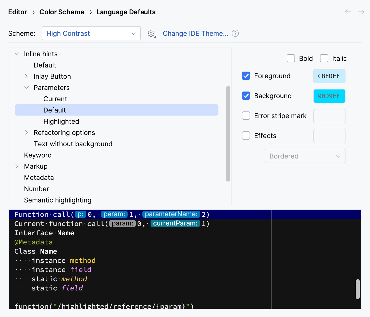 The Inlay Hints settings dialog