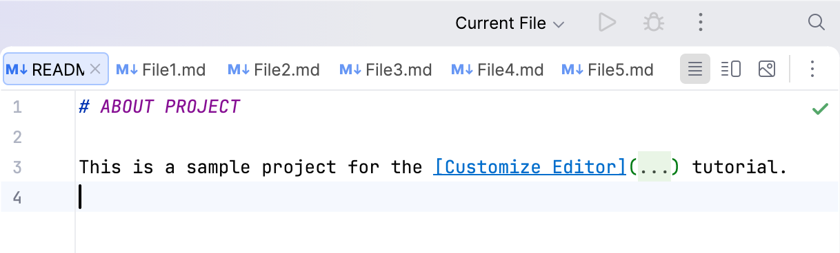 The changed display of opened tabs.