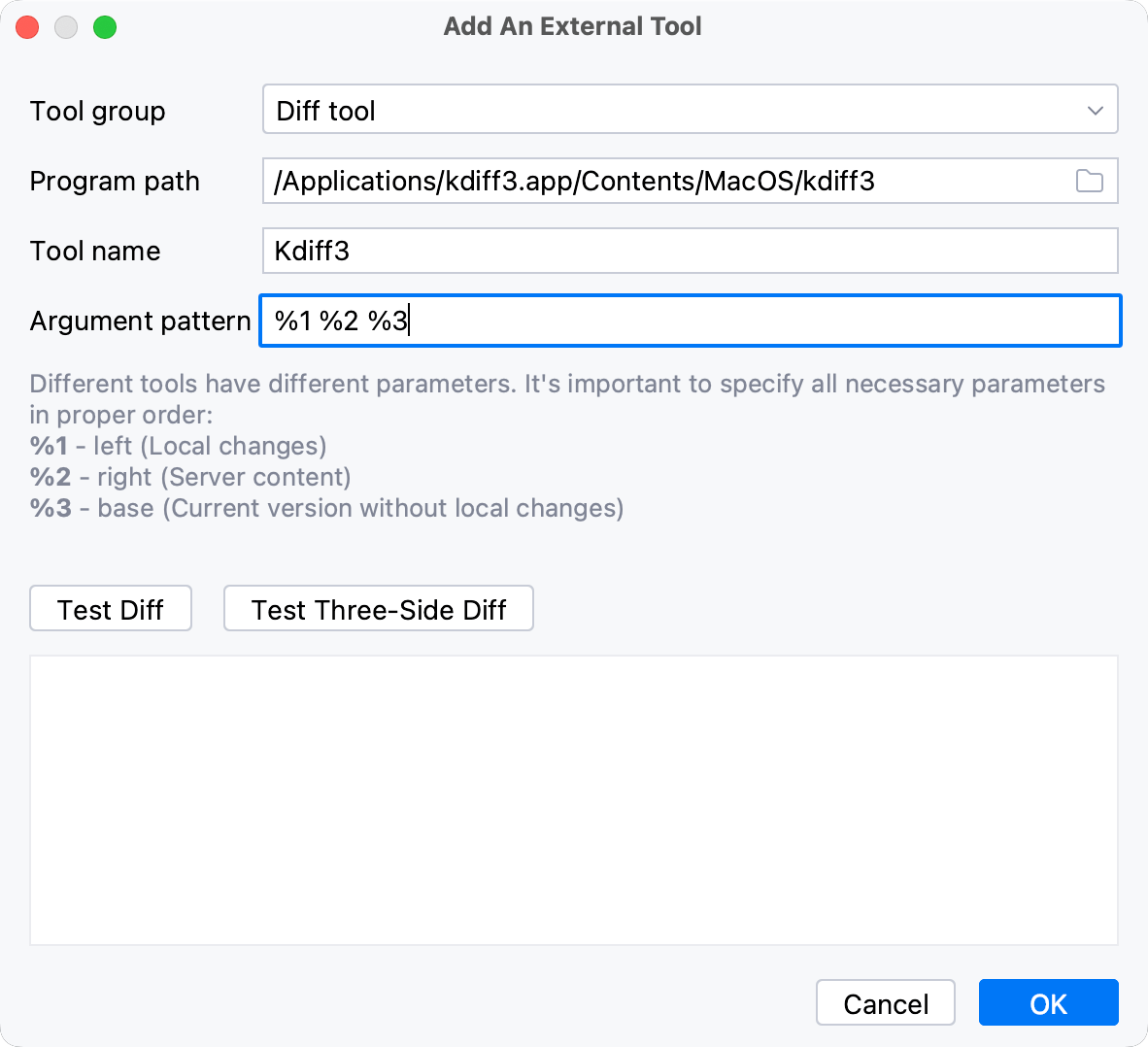 Add kdiff3 as an external diff tool Add kdiff3 as an external diff tool