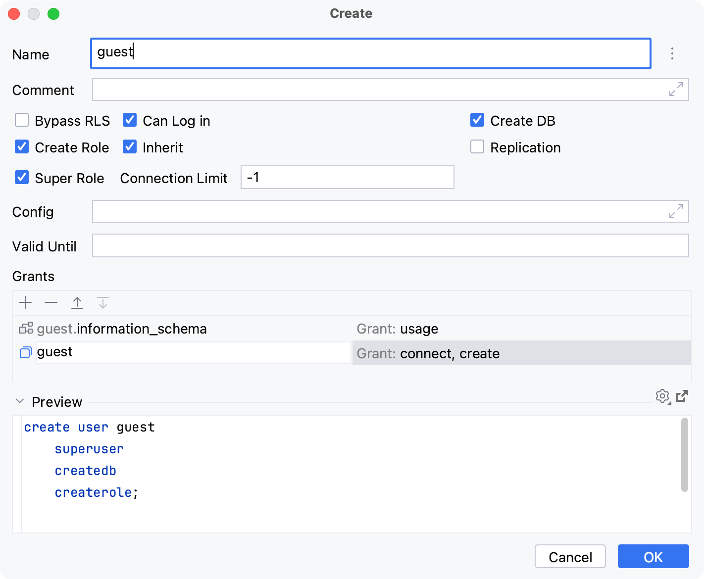 Create a user Create a user
