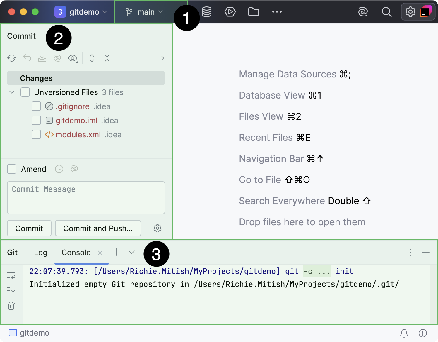 Git integration enabled Git integration enabled