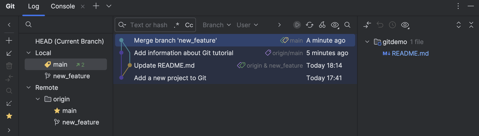 在 DataGrip 中开始使用 Git | DataGrip 文档