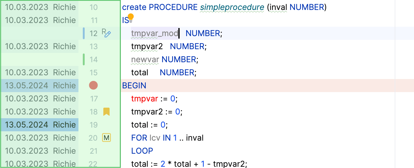 Editor gutter Editor gutter