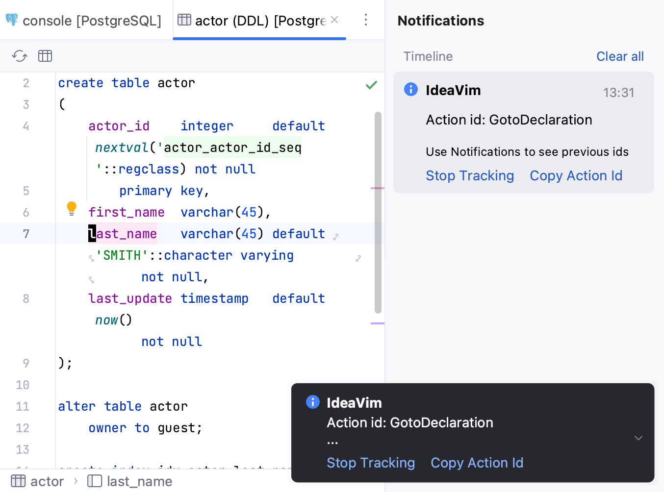 Actions IDs are displayed Actions IDs are displayed