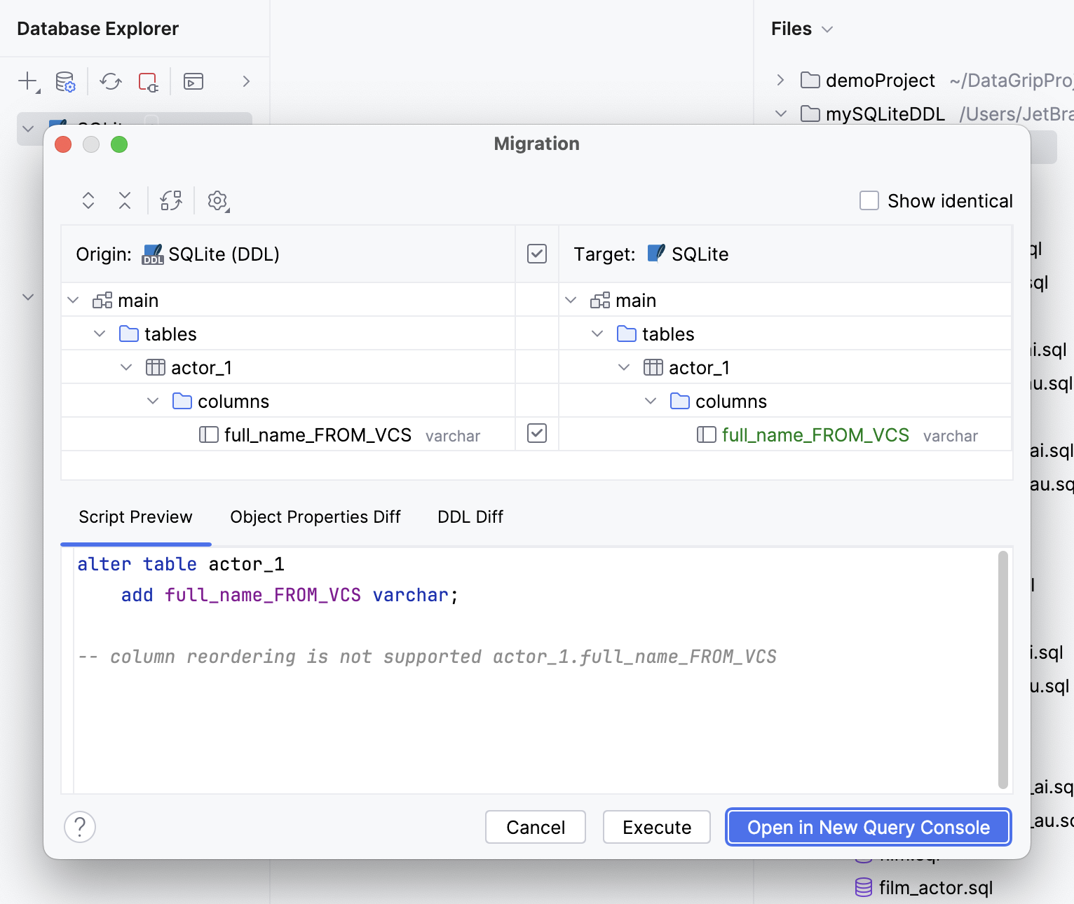 Migrate changes to a data source Migrate changes to a data source
