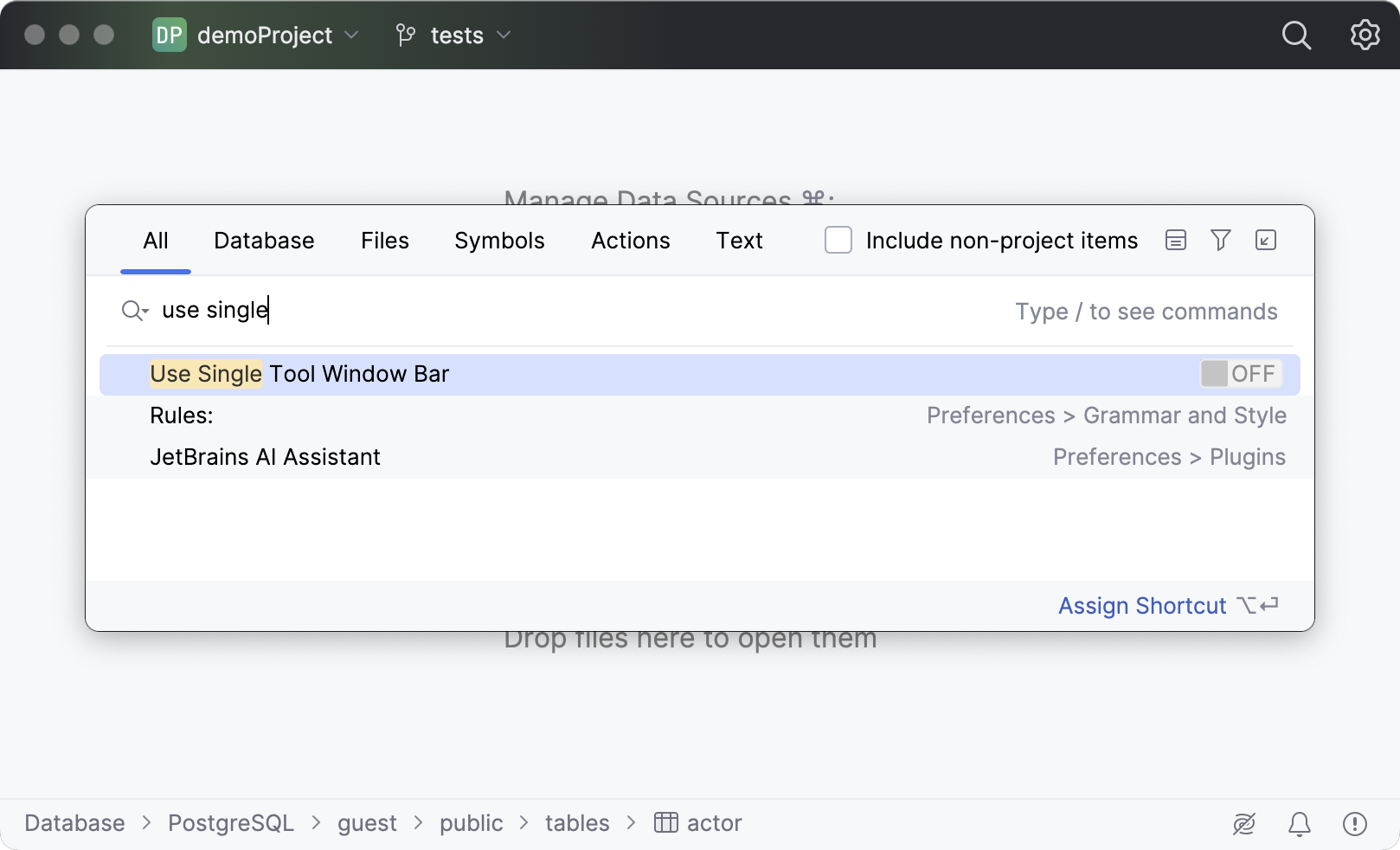 Single tool window bar disabled Single tool window bar disabled