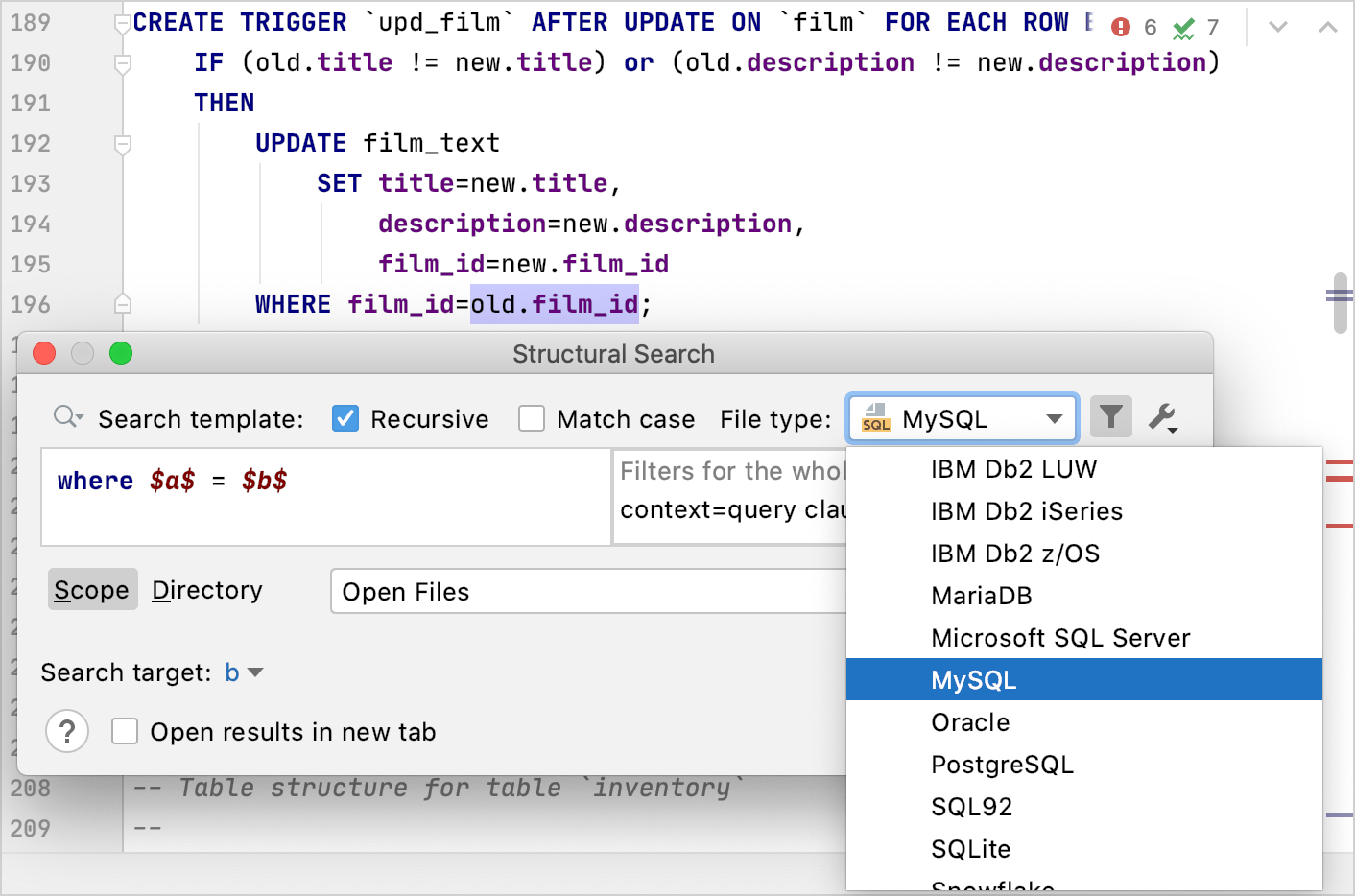 Select the file dialect Select the file dialect