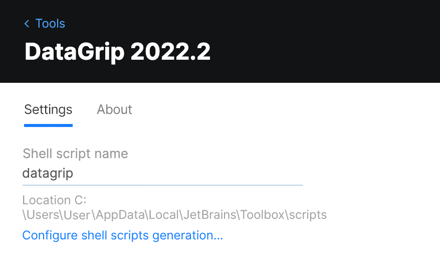 Toolbox App DataGrip Settings Toolbox App DataGrip Settings