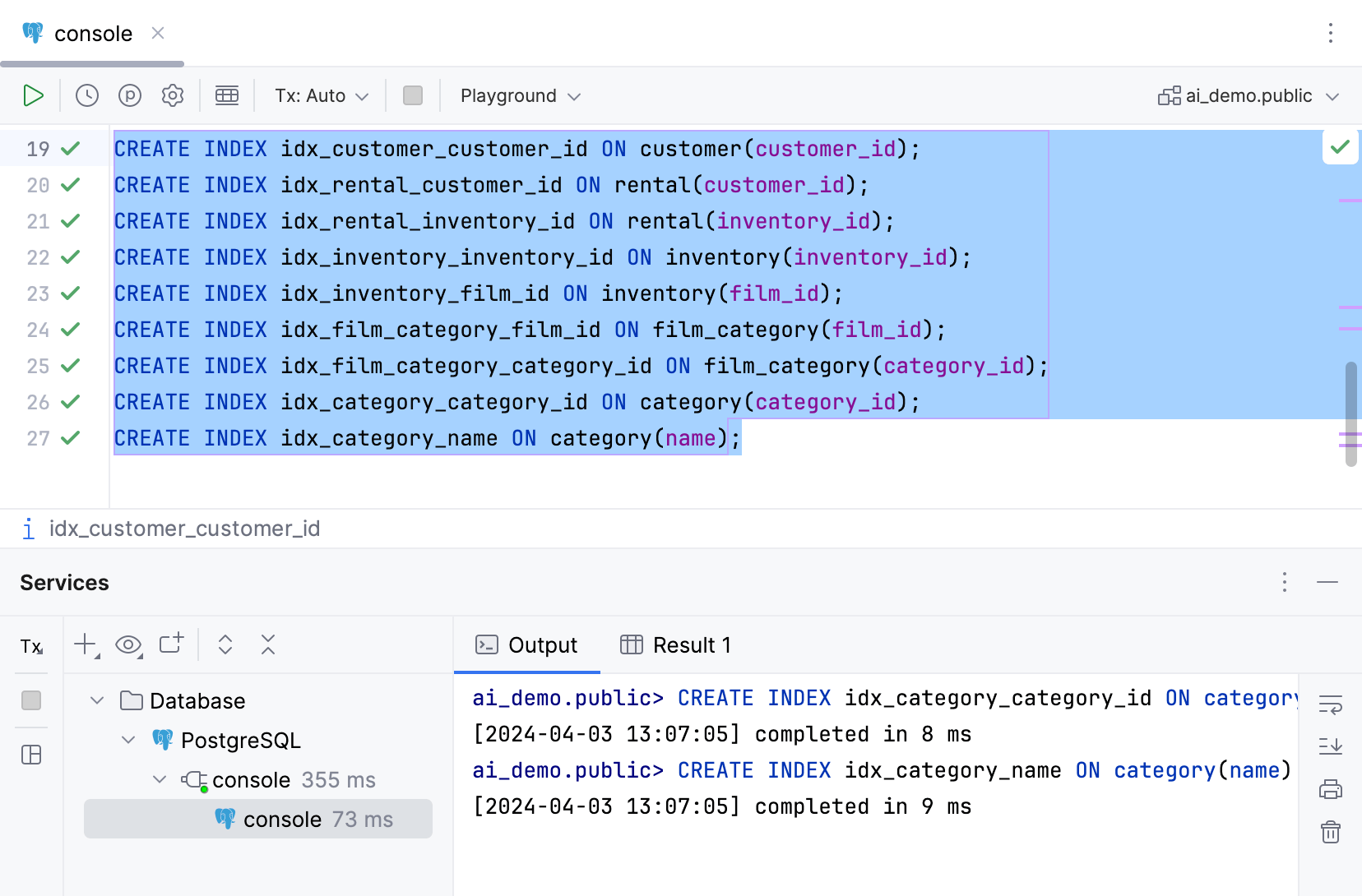 执行建议优化的命令 执行建议优化的命令
