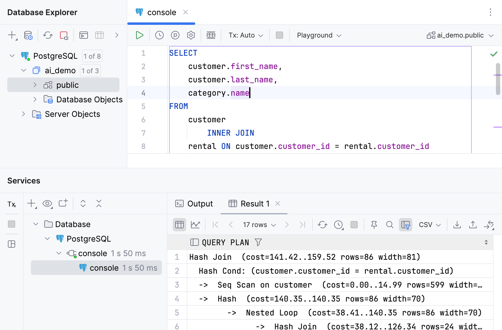 原始查询的 EXPLAIN PLAN 原始查询的 EXPLAIN PLAN