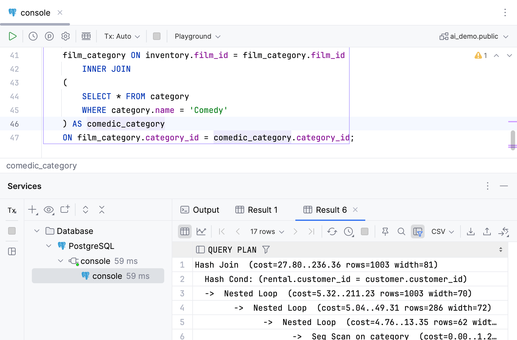 原始查询的 EXPLAIN PLAN 原始查询的 EXPLAIN PLAN
