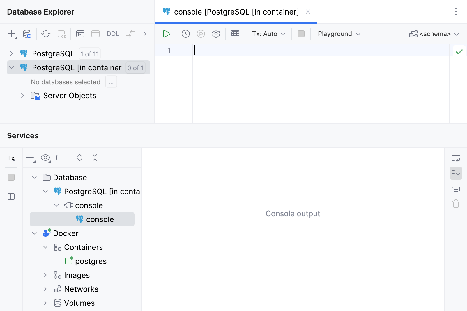 PostgreSQL database is running in Docker PostgreSQL database is running in Docker