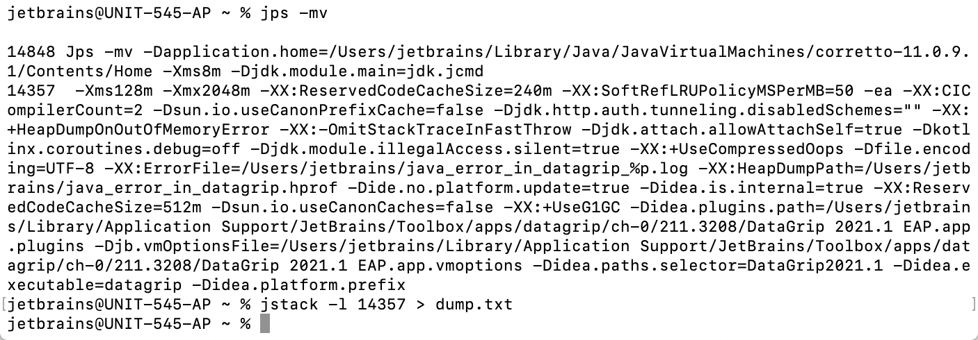 Using jstack Using jstack