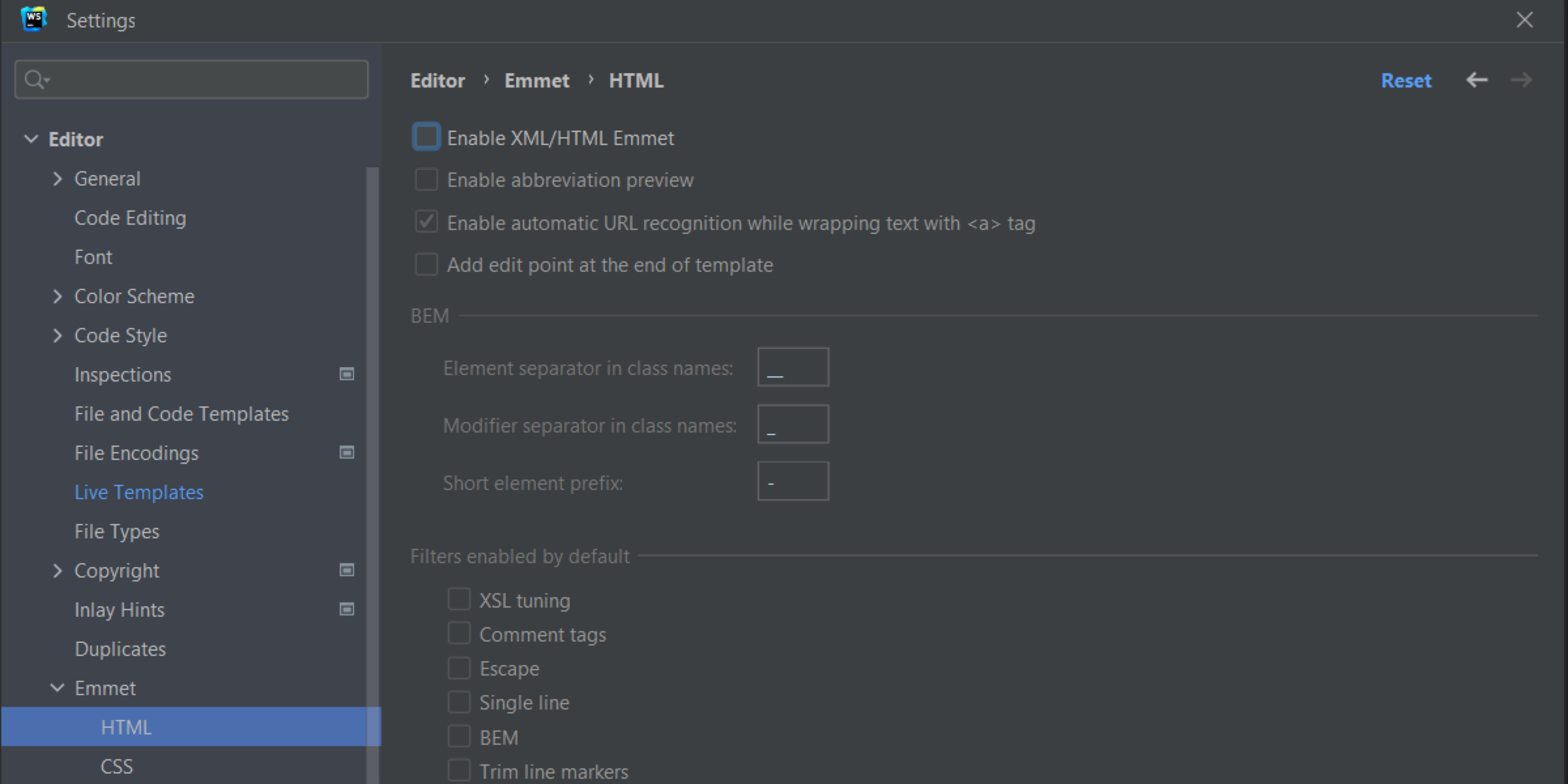 Disable Emmet Disable Emmet