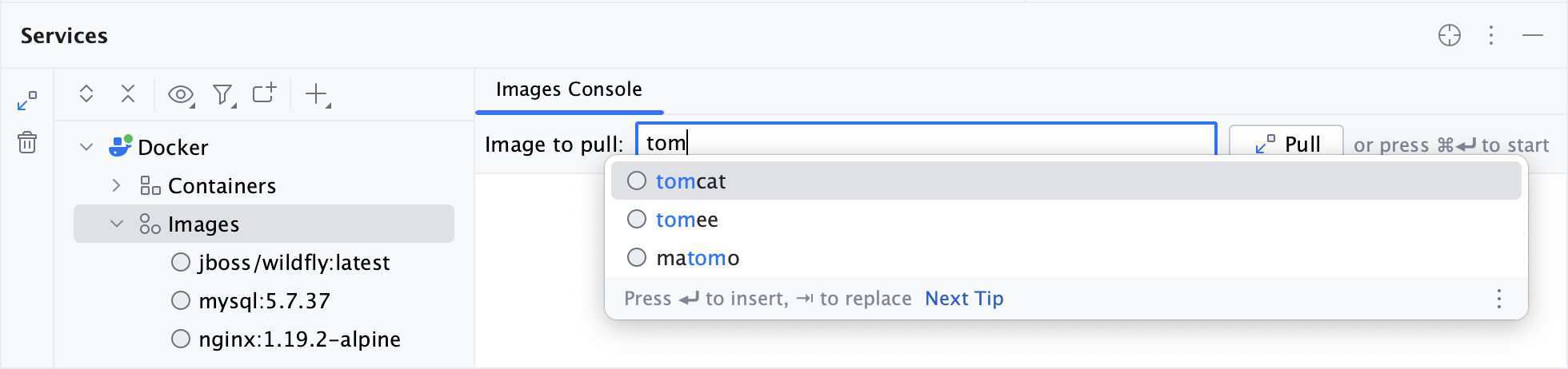 The Images Console The Images Console