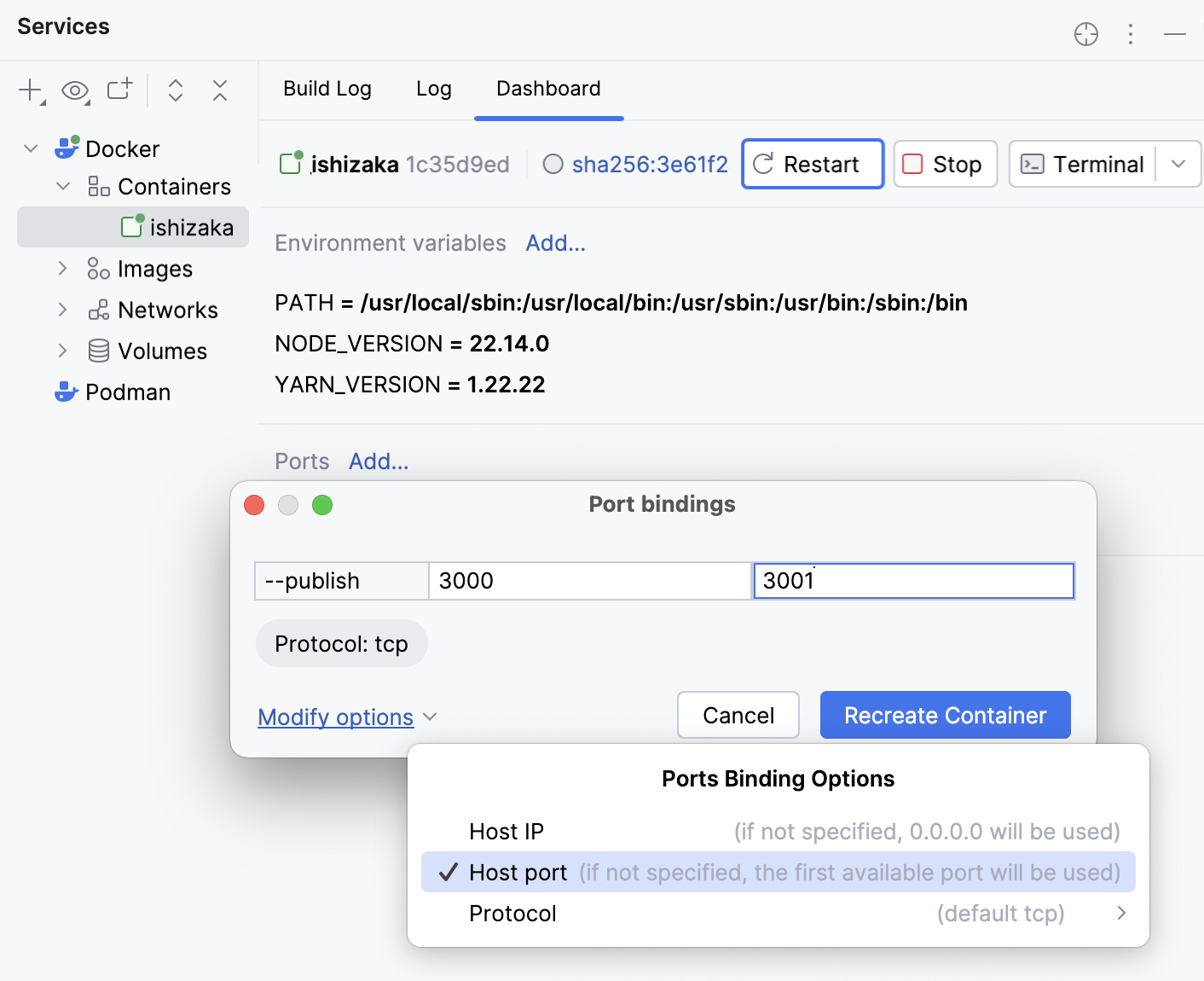 Bind ports in a running container Bind ports in a running container