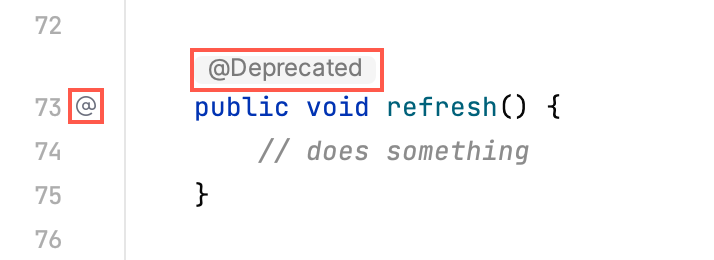 External annotation icon in gutter