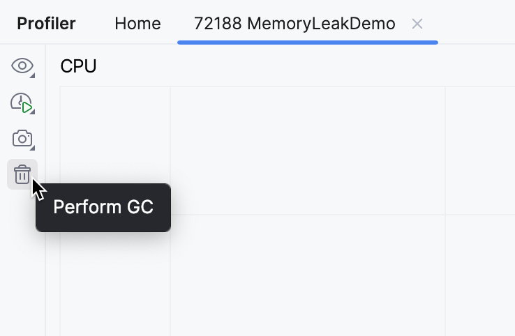 Perform GC button Perform GC button