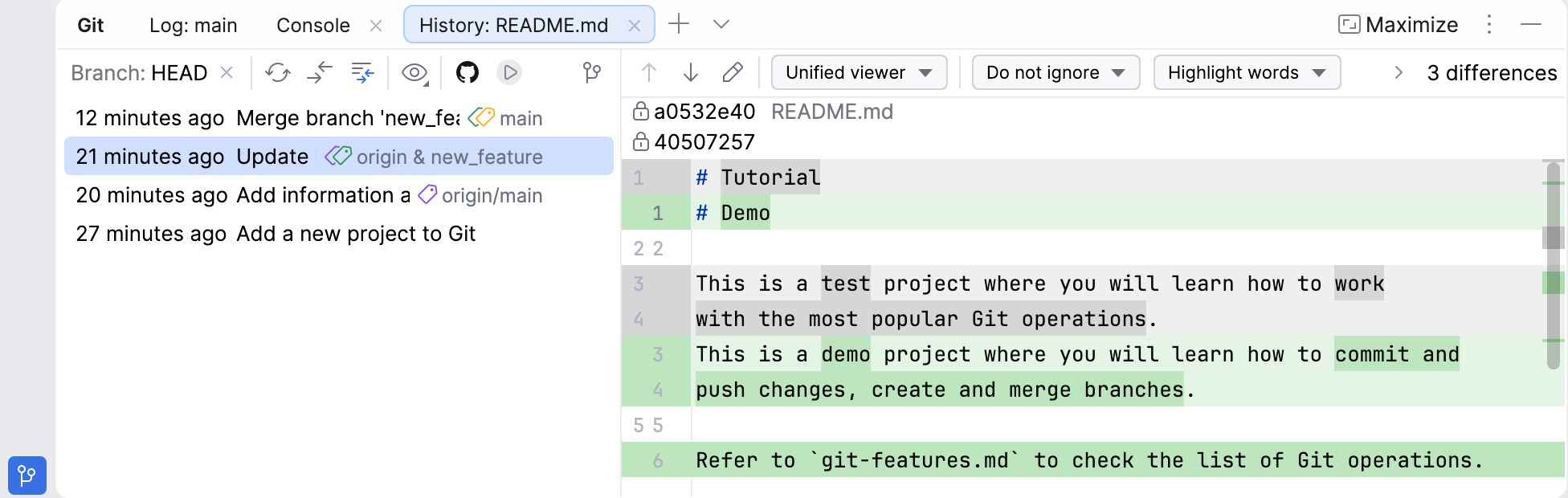 Git file history Git file history
