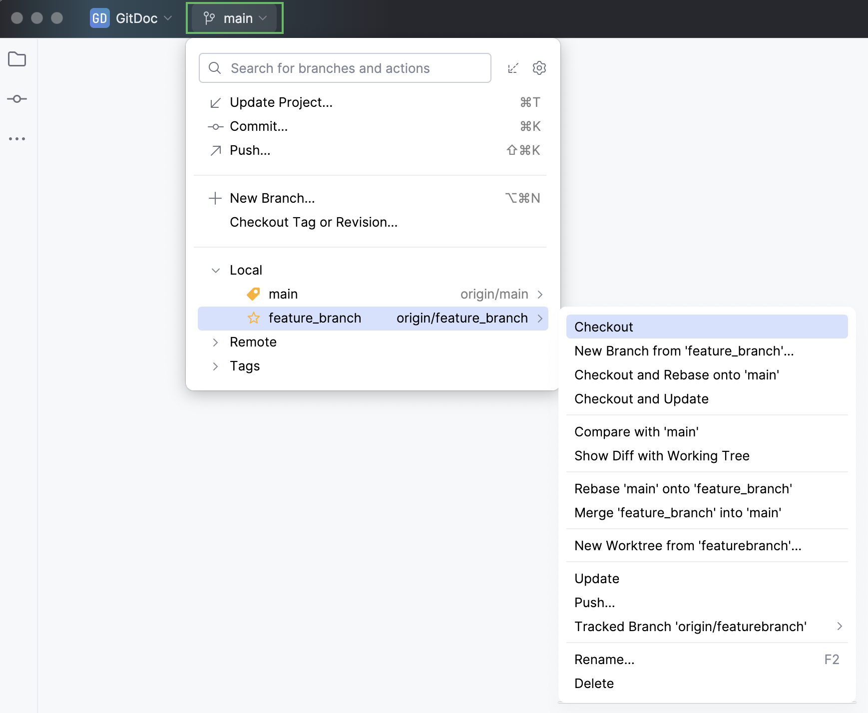 Git widget Git widget