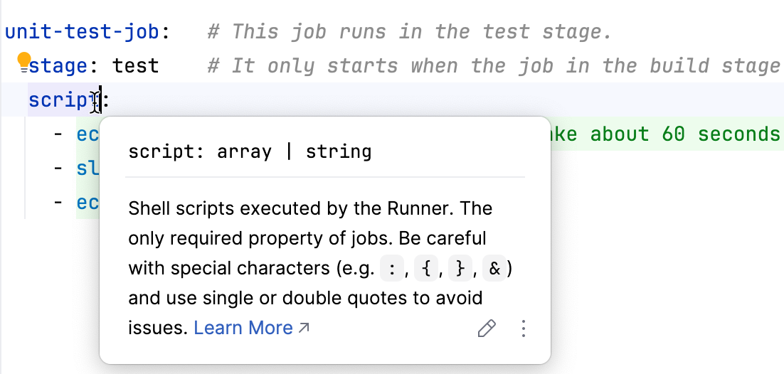 Quick documentation for GitLab CI configuration