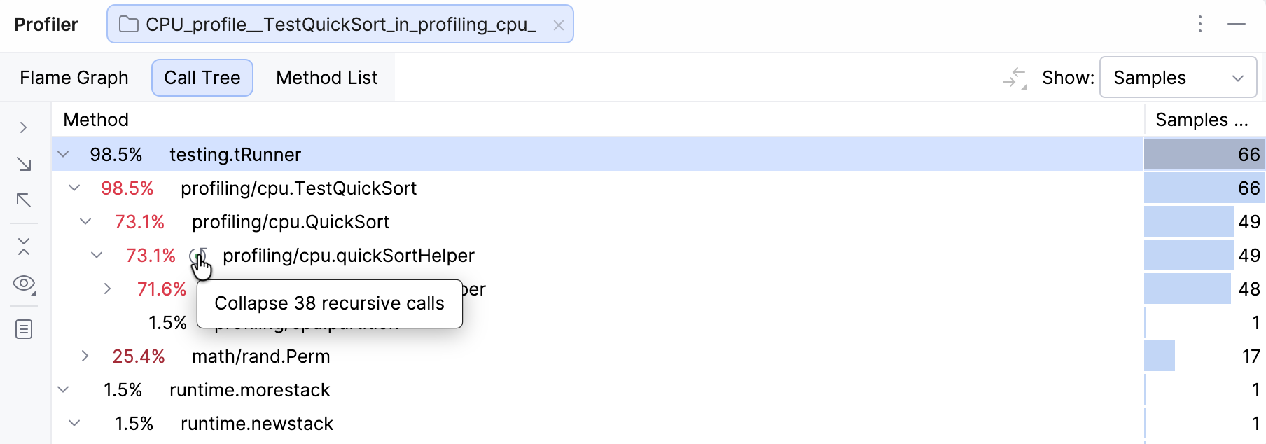 折叠递归调用按钮