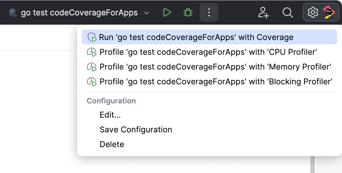 点击运行小部件中的更多操作后会显示一个菜单