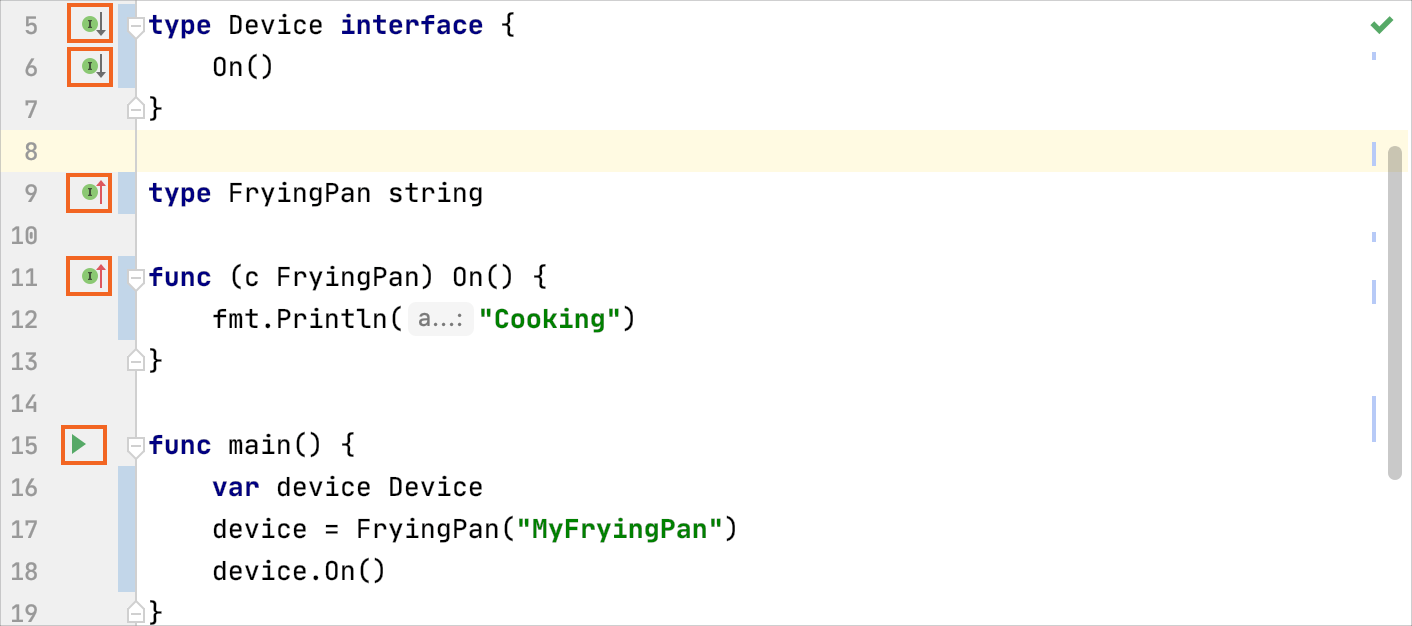 编辑器中的装订区域图标