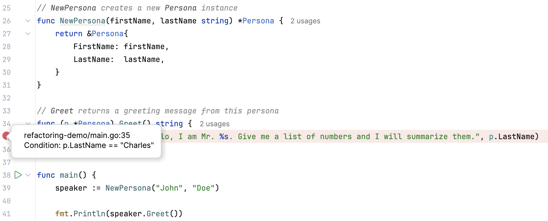 编辑器中不同类型的断点 编辑器中不同类型的断点