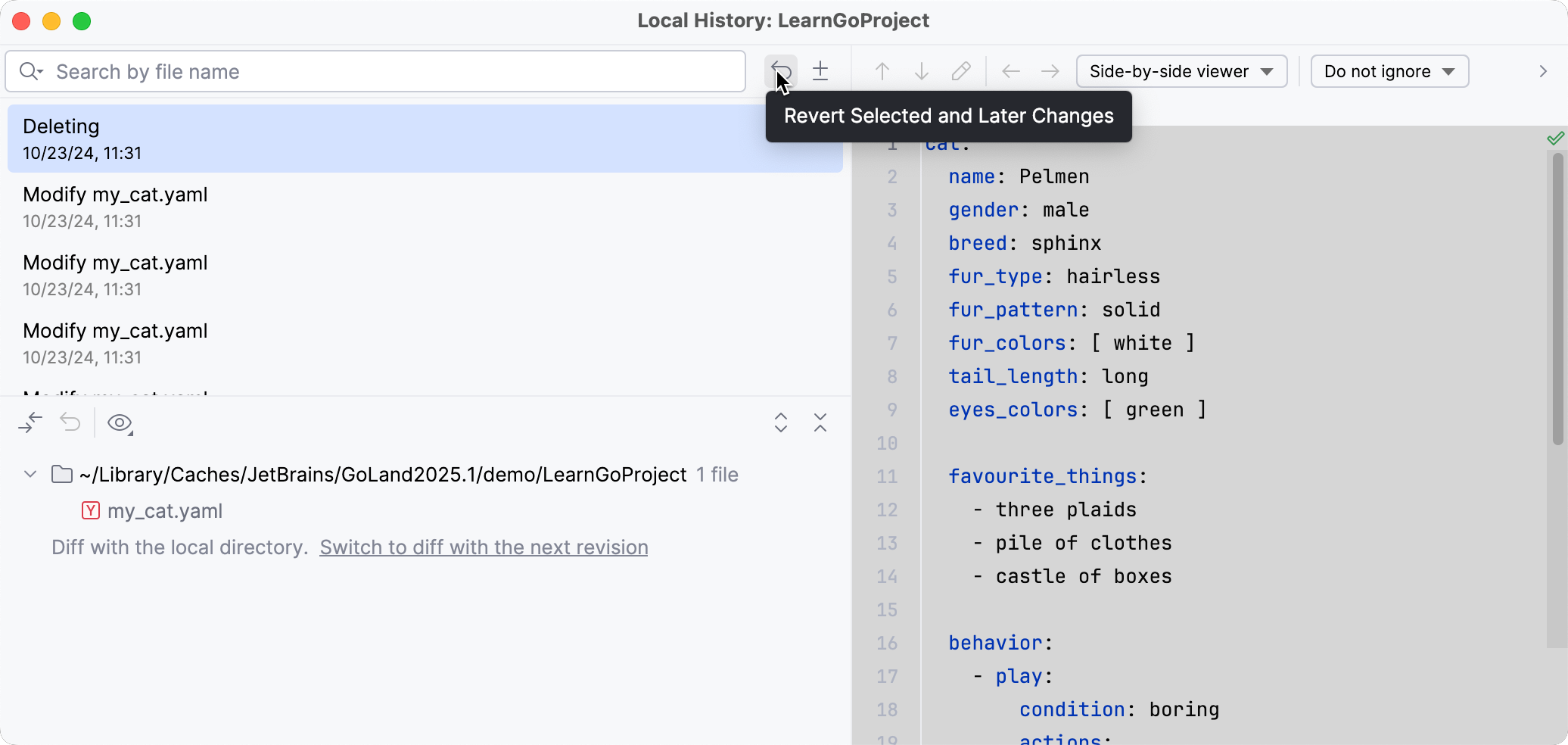 从本地历史记录恢复文件 从本地历史记录恢复文件