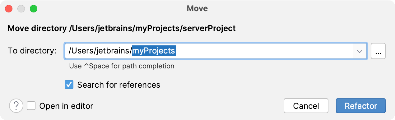 将项目移动到其他位置