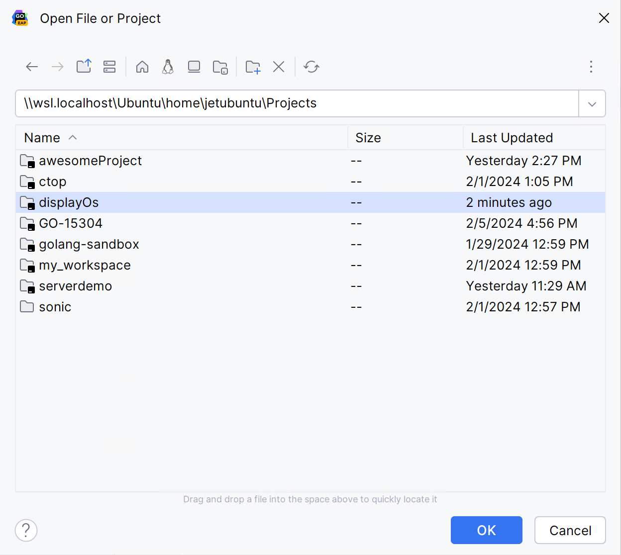 在 wsl 中打开现有项目