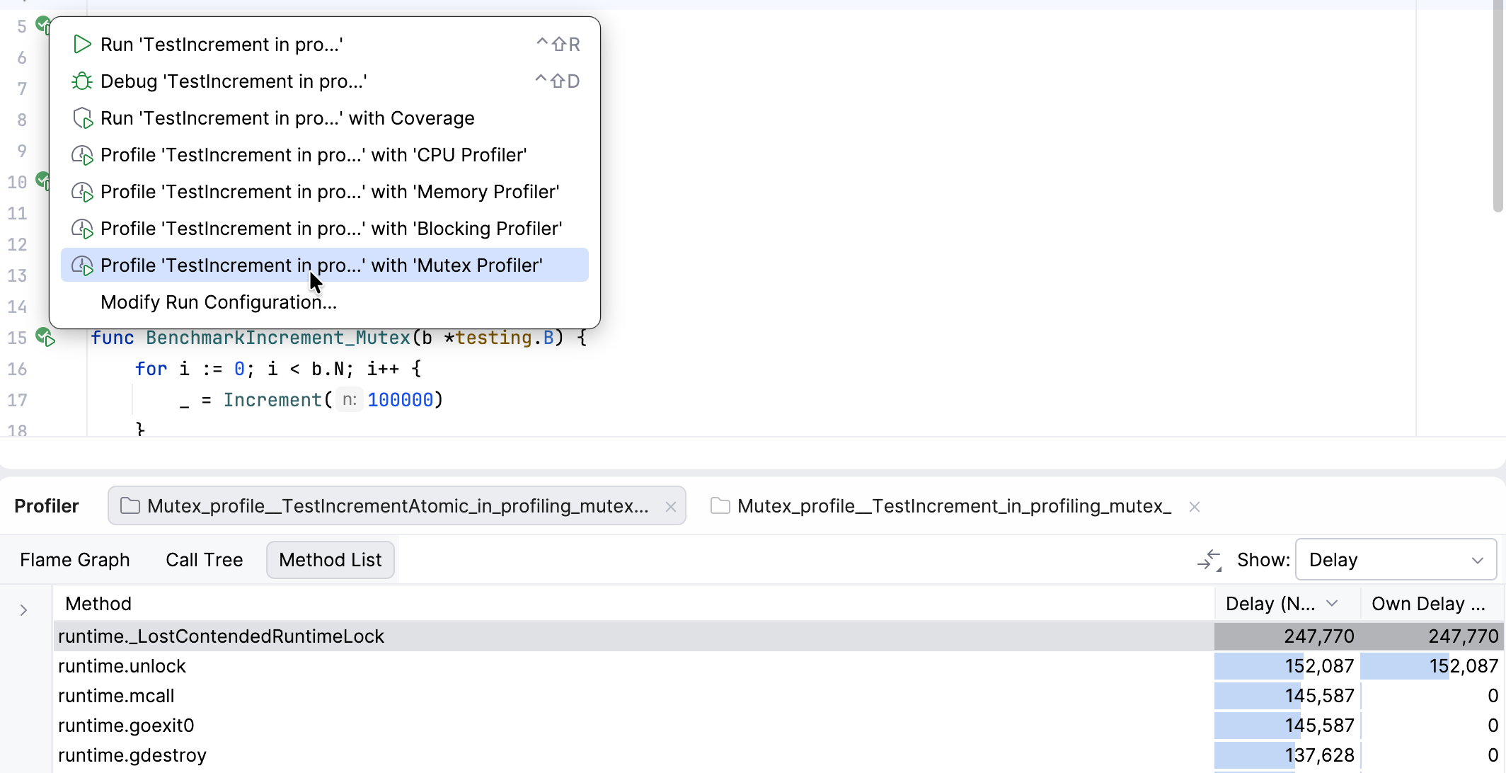 使用 Mutex Profiler 分析