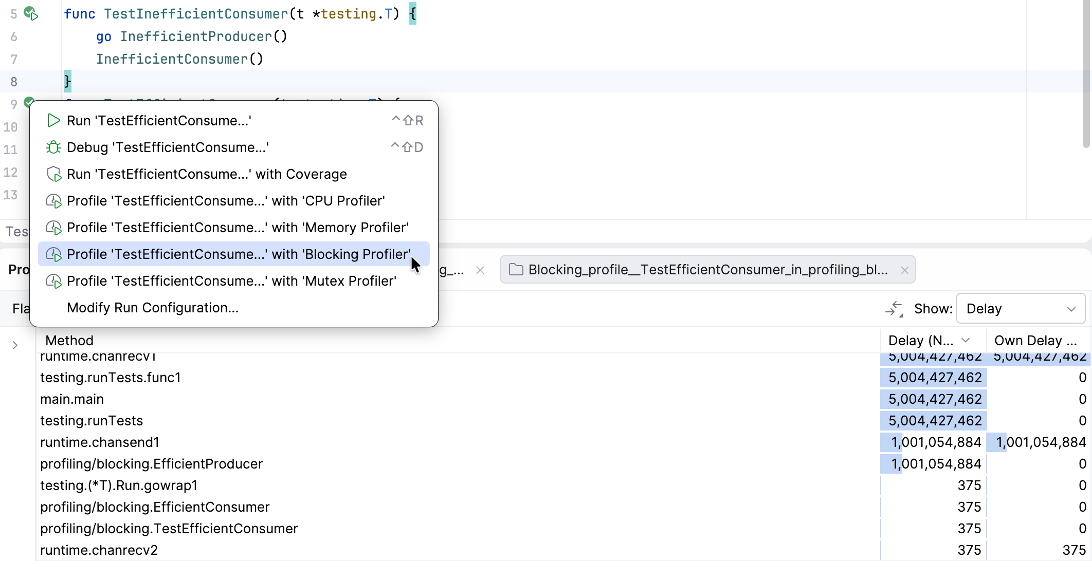 重新运行阻塞分析器