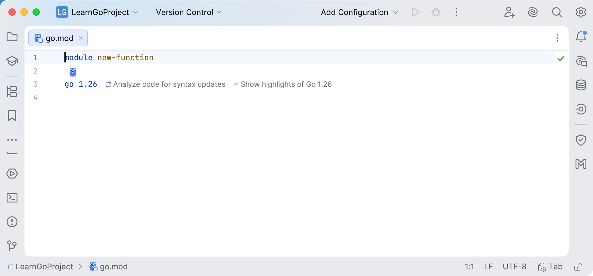 Running analysis from go.mod