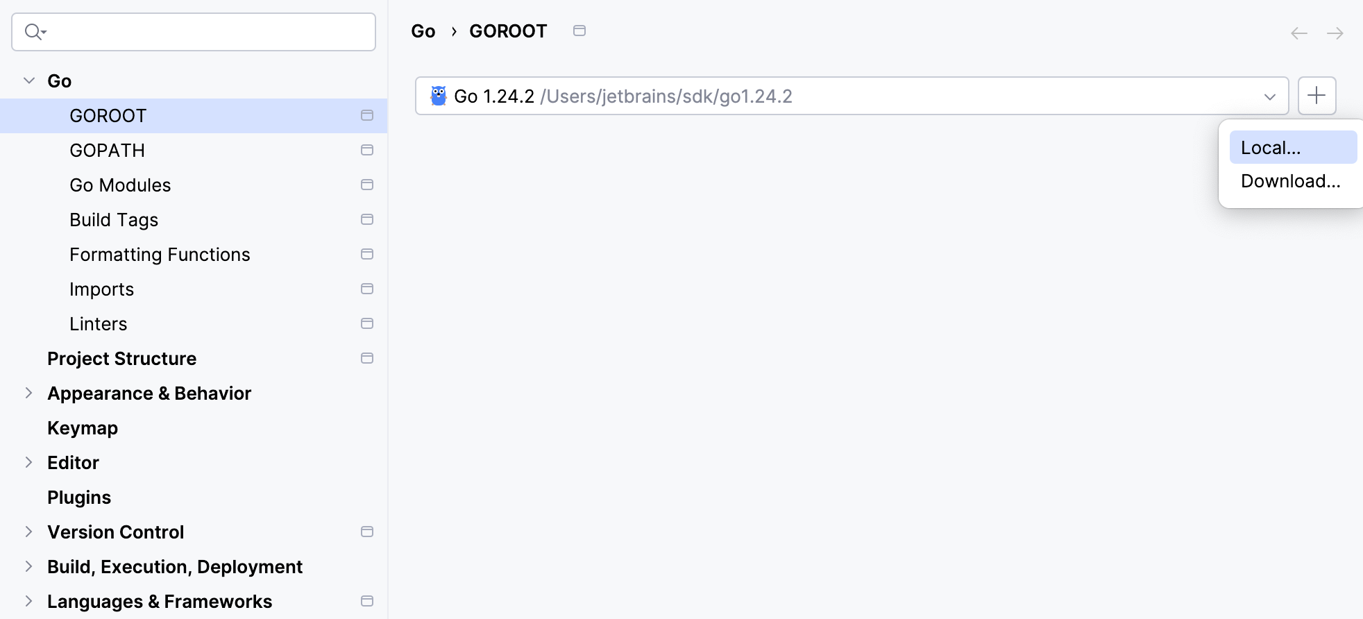 选择本地副本的 Go SDK