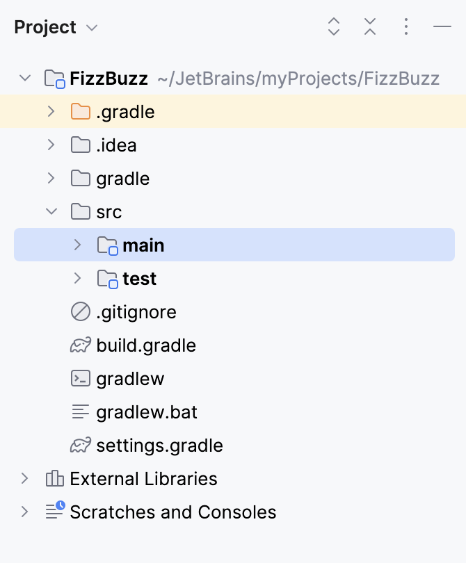 Gradle project view Gradle project view