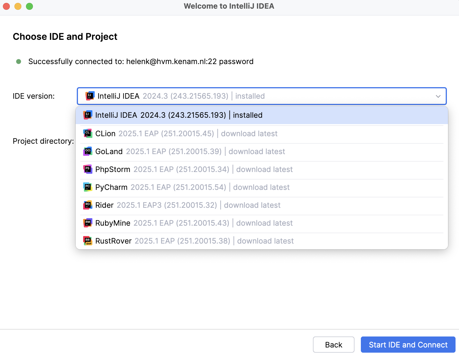 IntelliJ&nbsp;IDEA welcome screen