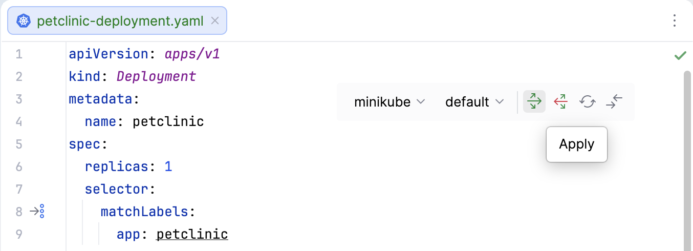 The Apply button on the floating toolbar The Apply button on the floating toolbar