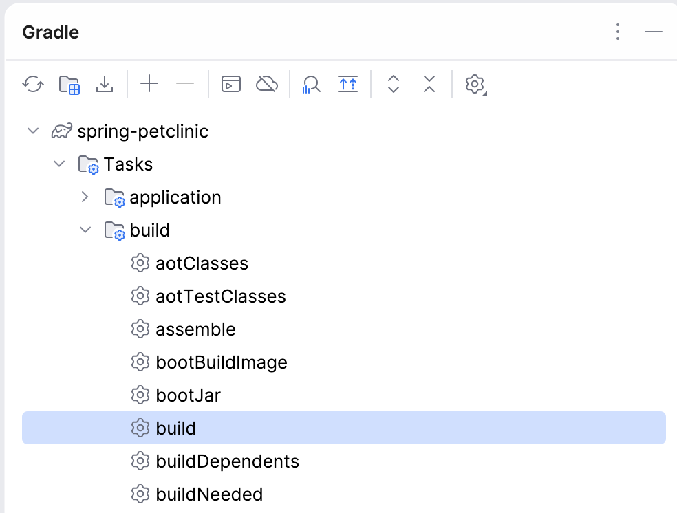 The Gradle tool window The Gradle tool window