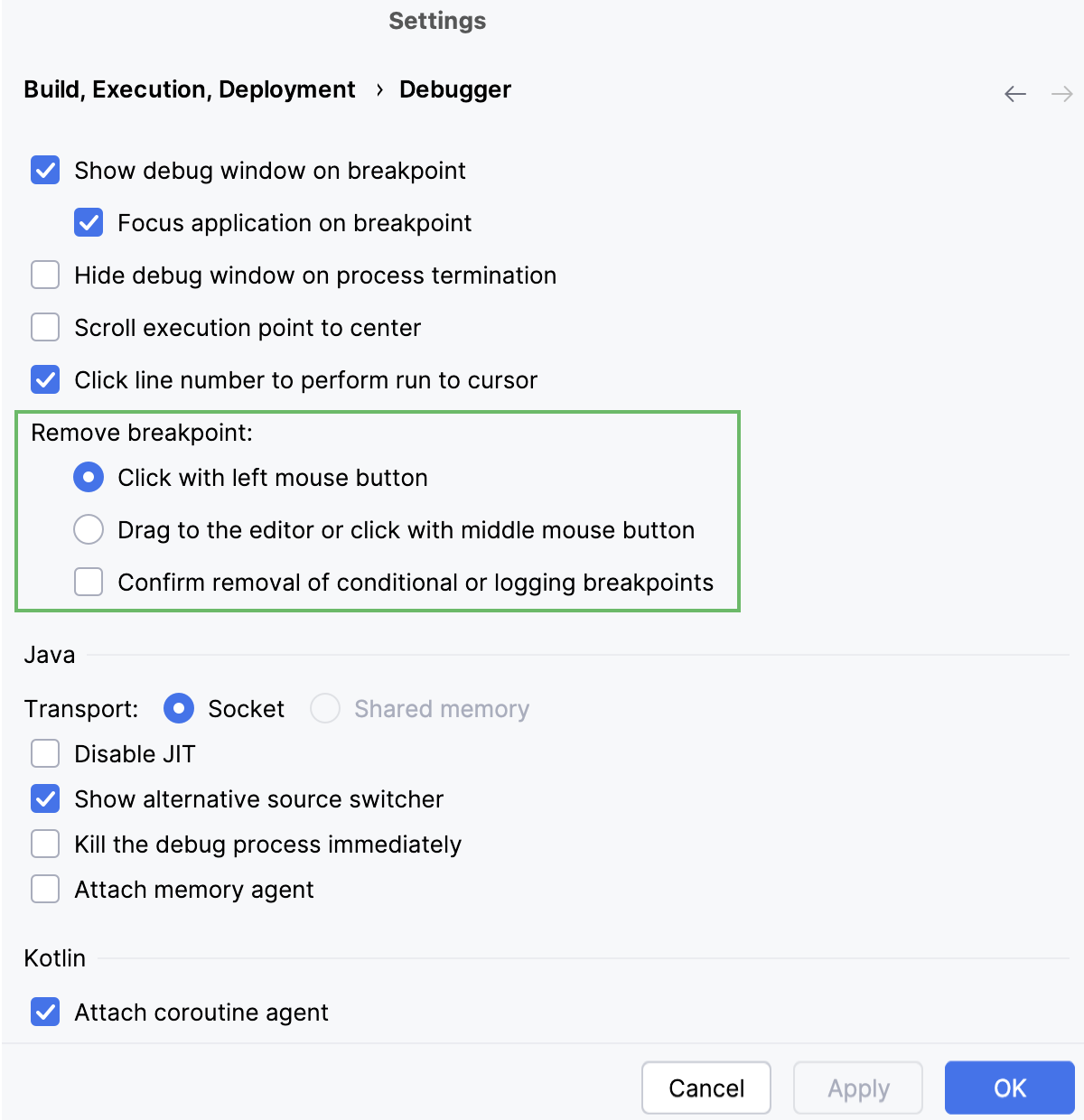 Remove breakpoints Remove breakpoints