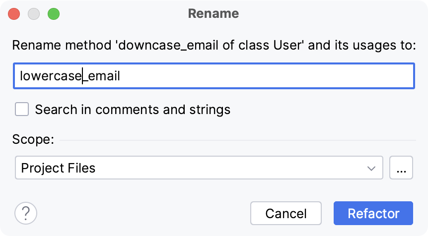 Rename dialog Rename dialog