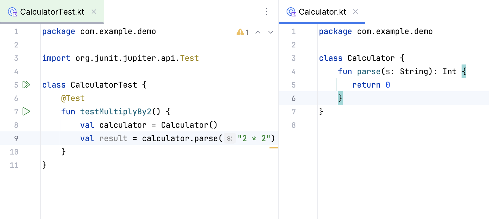 Implementing the function in the tested class Implementing the function in the tested class